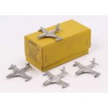 A Dinky Toys part complete trade box of No. 70F/733 Shooting Star Jet Fighters, housed in the