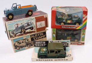 One box containing a quantity of Britains military related diecast vehicles to include a No. 9782