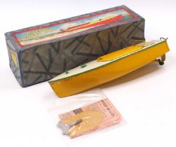 Hornby Speed Boat No.2 "Swift" cream and yellow body with green detailing, with original Hornby