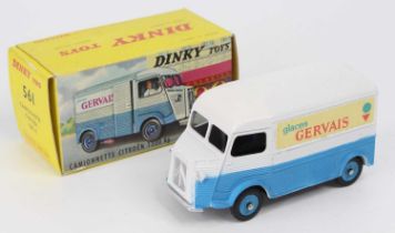 French Dinky Toys No. 561 Citroen Type H Van, two-tone white and blue, with blue hubs, with "