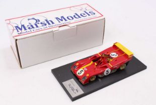 A Marsh Models factory hand built model of a 1/43 scale MM273 Targa Florio Ferrari 312PB 1973 race