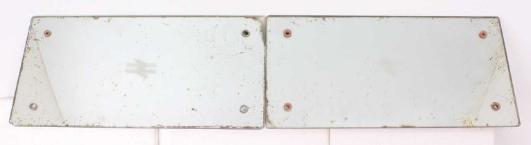 A pair of British Railway interest carriage or lavatory wall mirrors, both with frosted railway