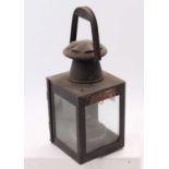 A British Railways Midland Region railway hand lamp, three aspect example with original wick and