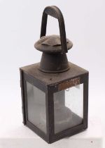 A British Railways Midland Region railway hand lamp, three aspect example with original wick and