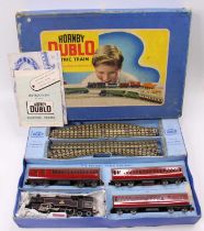 EDP13 Hornby-Dublo 3-rail Tank Passenger set, comprising EDL18 tank loco 2-6-4 BR lined black no.