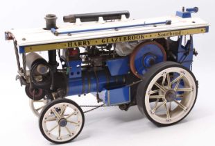 A Markie Models spirit fired scenic showman's engine, 1/10 scale, finished in blue with brass