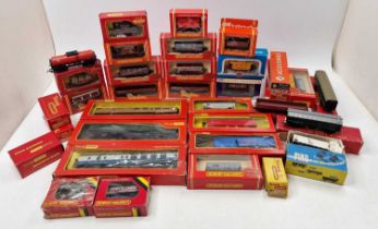 Hornby/Triang Hornby goods wagons: Three R6397 Motorail Car Transporter each 2 wagons with four cars