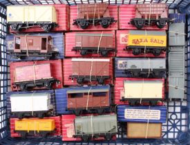 Small tray containing sixteen Hornby-Dublo goods wagons mainly Super Detail, all boxed, all for 2-