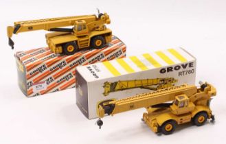 NZG 1/50th scale boxed construction group of 2 comprising No. 149 Grove RT760 4 wheeled mobile