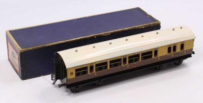 Bassett/Lowke 1931 series 0-gauge coach (by Winteringham 1932) GWR 9310 brown & cream br/3rd