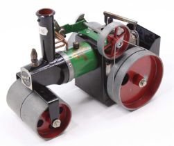 A Mamod TR1A spirit fired roller, loose example complete with burner and scuttle in used condition
