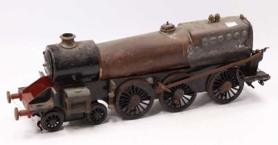 A part built 3.5" gauge Doris 4-6-0 locomotive and tender, requires major work for completion