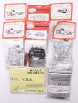 Six unopened 00-gauge plastic kits: Parkside Dundas PC55 BR 22ton tube wagon and PC35 LNER Conflat