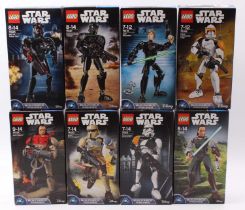 Lego Star Wars Buildable Figures factory sealed boxed group of 8, with examples including No.