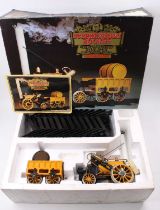 A Hornby 3.5" gauge live steam model of the Stephenson's Rocket, housed in the original packaging