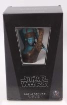 A Gentle Giant Ltd 1/6 scale Star Wars Aayla Secura collectable mini bust, housed in the original