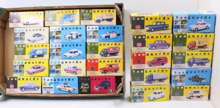 25 Lledo Vanguards 1/43rd scale diecasts, with examples including a Rover P4, a Ford Cortina MkII, a