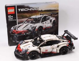 A Lego Technic No. 42096 Porsche 911 RSR racing car, built example, sold with the original box and