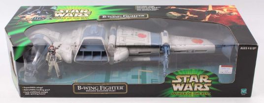A Hasbro Star Wars Power of the Jedi B-Wing Fighter including Sullustan Pilot, housed in the