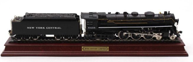 Precision Models, New York Hudson, black 4-6-4 loco & 12-wheel tender with working headlight, with