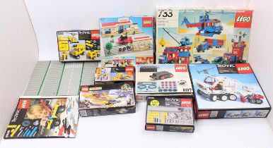 A collection of mixed boxed Lego and Lego Technic including No. 377 Legoland Shell Petrol Station,