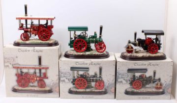 3 boxed Leonardo Collection traction engines resin static display models, including 'Mighty in