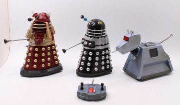 2 BBC Enterprises Terry Nation 12" radio controlled Dalek's, together with a 1/4 scale radio