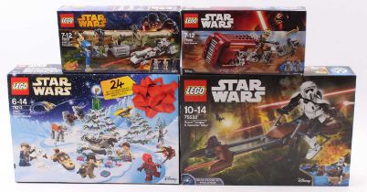 Lego Star Wars factory sealed boxed group of 4 comprising No 75532 Scout Trooper & Speeder Bike, No.