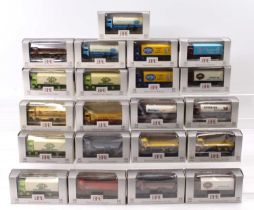 21 EFE OO scale Truck and Lorry diecasts including an AEC Flatbed Lorry in Blue Circle livery, an