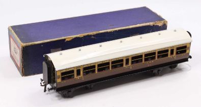 Bassett/Lowke 1931 series 0-gauge coach (by Winteringham 1932) GWR 9174 brown & cream 1st