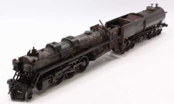 A gauge 1 live team part complete model of a Hudson 4-6-4 No.9000 locomotive and tender, a crudely