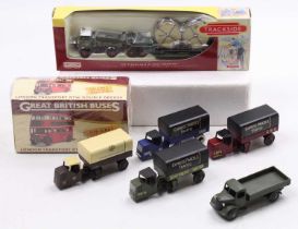 Diecast road vehicles: Five Dinky Toys all repainted to a high standard: Four Mechanical Horse