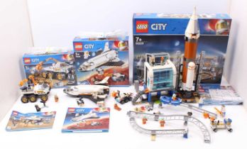 A Lego City Space theme construction kit group to include No. 60228 Mars Exploration Headquarters,