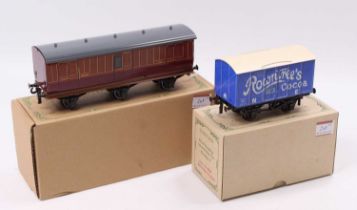 Two Darstead items: WA3 goods wagon ‘Rowntrees Cocoa’ blue (M) (BM); SECR six-wheel Full Brake (