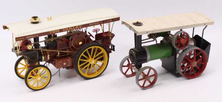 A Mamod SE1A traction engine, spirit fired example with original canopy, burner and scuttle,