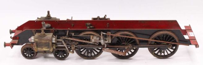 A 3.5" gauge part built Doris live steam locomotive comprising of chassis, wheels, cylinders and