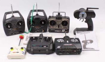 One tray containing a quantity of mixed radio-controlled handsets to include Acoms Techni Plus,