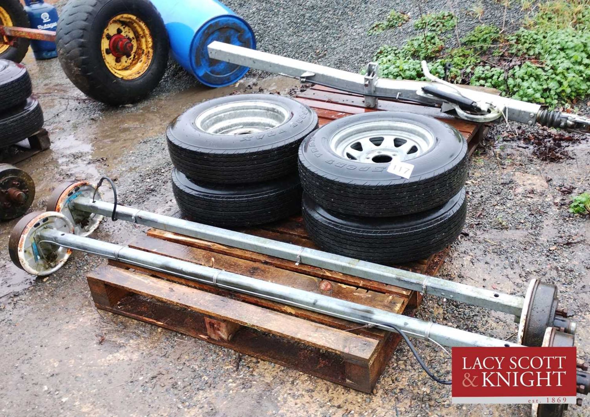 2 Axles and Wheels (Located in Buxhall) (No VAT)