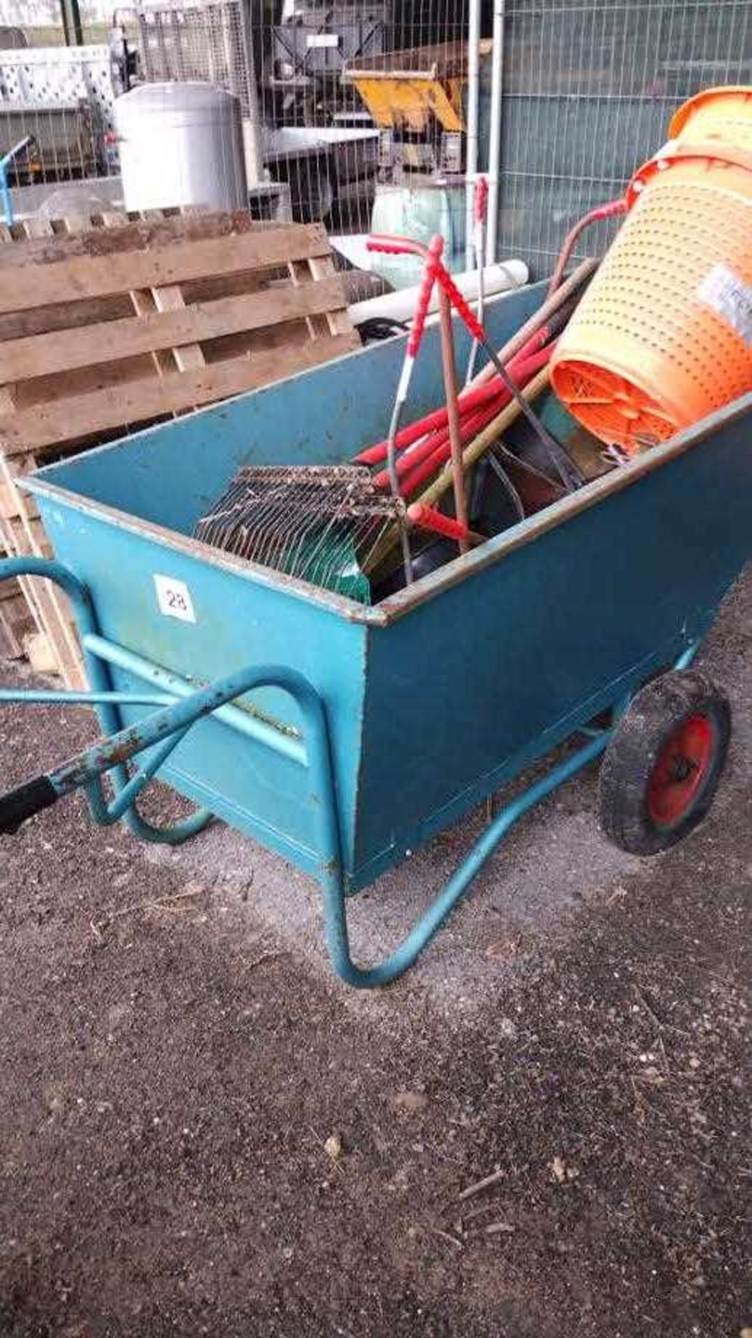 Large muck out barrow with selection of hand tools. (Located in Euston, Thetford) (VAT) - Image 3 of 3