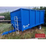 6t Warwick tipping trailer, manufactured in 2017, single drop side with twin barn style rear