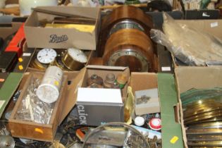 A collection of vintage clock and barometer parts