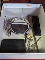 A collection of silver plated items to include set of six butter knives, cased, table lighter and