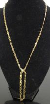 A modern 9ct gold flatlink necklace, 44cm; together with a matching bracelet, 18cm, gross weight 14g