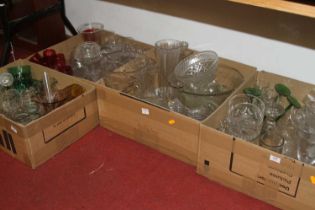 Four boxes of mixed glassware