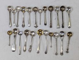 A collection of silver salt spoons, various dates and makers, gross weight 4.3ozt