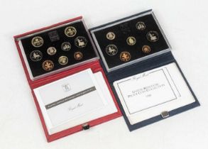 A 1988 United Kingdom proof coin collection, cased, together with a 1989 United Kingdom proof coin