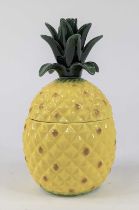 A novelty porcelain jar and cover in the form of a pineapple, height 29cm