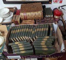 Two boxes of vintage books, to include a Victorian Holy Bible