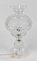 A Waterford Crystal table lamp, height 37cm Intact but lacking plug.