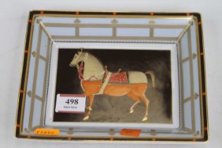 A Bernardaud Limoges porcelain dish, decorated with a horse, 16x19cm Good condition.